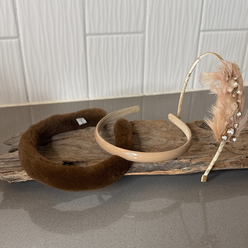 Lot of 3 Women's Headbands | Neutral Colors | Hair Accessories Bling